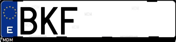 Matrícula española BKF, correspondiente al año 2001