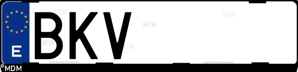 Matrícula española BKV, correspondiente al año 2001