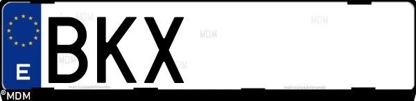 Matrícula española BKX, correspondiente al año 2001