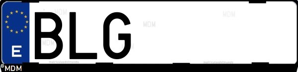 Matrícula española BLG, correspondiente al año 2001