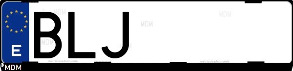 Matrícula española BLJ, correspondiente al año 2001