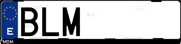 Matrícula española BLM, correspondiente al año 2001