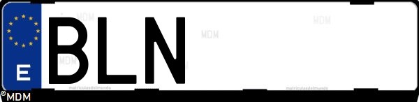 Matrícula española BLN, correspondiente al año 2001