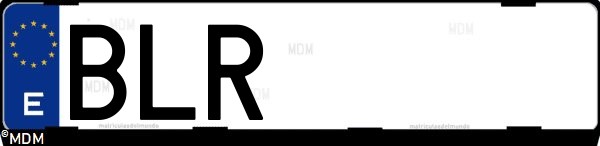 Matrícula española BLR, correspondiente al año 2001