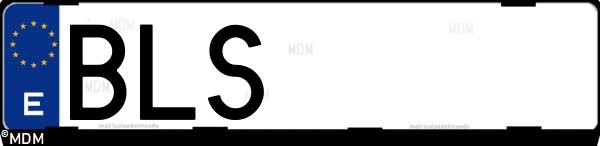 Matrícula española BLS, correspondiente al año 2001