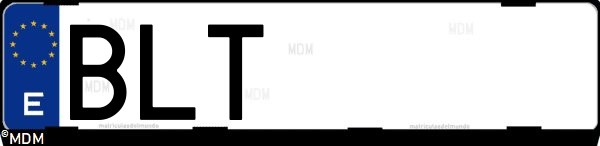Matrícula española BLT, correspondiente al año 2001
