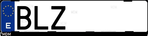 Matrícula española BLZ, correspondiente al año 2001