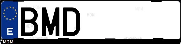 Matrícula española BMD, correspondiente al año 2001