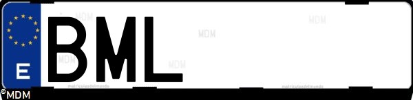 Matrícula española BML, correspondiente al año 2001