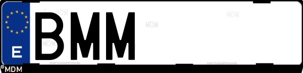 Matrícula española BMM, correspondiente al año 2001