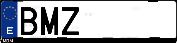 Matrícula española BMZ, correspondiente al año 2001