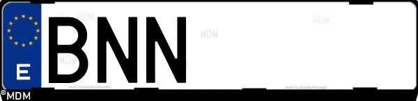 Matrícula española BNN, correspondiente al año 2001