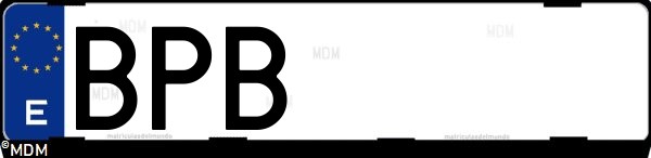 Matrícula española BPB, correspondiente al año 2001