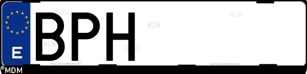 Matrícula española BPH, correspondiente al año 2001