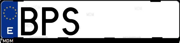 Matrícula española BPS, correspondiente al año 2001
