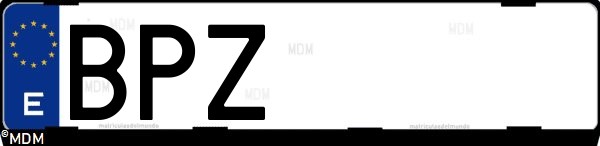 Matrícula española BPZ, correspondiente al año 2001