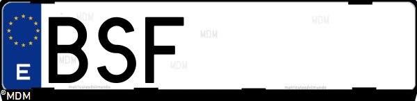 Matrícula española BSF, correspondiente al año 2002