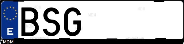 Matrícula española BSG, correspondiente al año 2002
