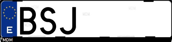 Matrícula española BSJ, correspondiente al año 2002