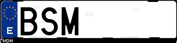 Matrícula española BSM, correspondiente al año 2002