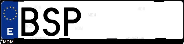 Matrícula española BSP, correspondiente al año 2002