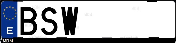 Matrícula española BSW, correspondiente al año 2002