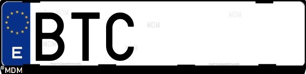 Matrícula española BTC, correspondiente al año 2002