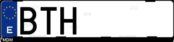 Matrícula española BTH, correspondiente al año 2002