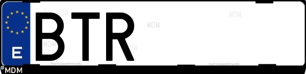 Matrícula española BTR, correspondiente al año 2002