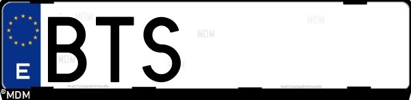 Matrícula española BTS, correspondiente al año 2002
