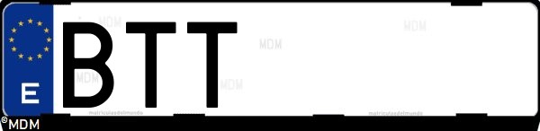 Matrícula española BTT, correspondiente al año 2002