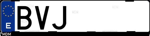 Matrícula española BVJ, correspondiente al año 2002