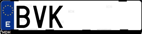 Matrícula española BVK, correspondiente al año 2002