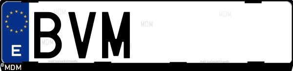 Matrícula española BVM, correspondiente al año 2002