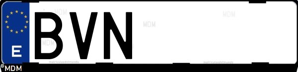 Matrícula española BVN, correspondiente al año 2002