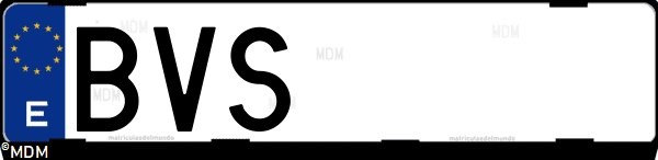 Matrícula española BVS, correspondiente al año 2002