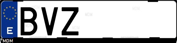 Matrícula española BVZ, correspondiente al año 2002