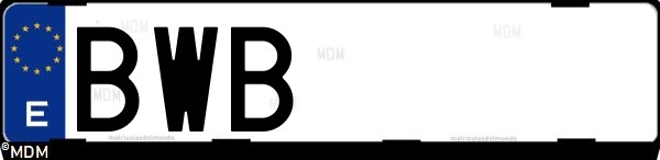 Matrícula española BWB, correspondiente al año 2002