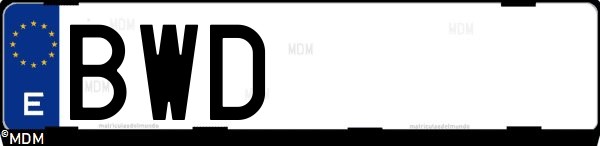 Matrícula española BWD, correspondiente al año 2002