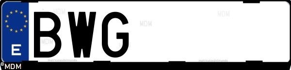Matrícula española BWG, correspondiente al año 2002