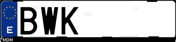 Matrícula española BWK, correspondiente al año 2002
