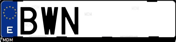 Matrícula española BWN, correspondiente al año 2002