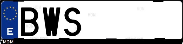 Matrícula española BWS, correspondiente al año 2002