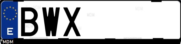 Matrícula española BWX, correspondiente al año 2002