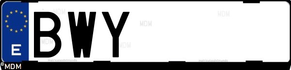 Matrícula española BWY, correspondiente al año 2002