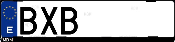 Matrícula española BXB, correspondiente al año 2002