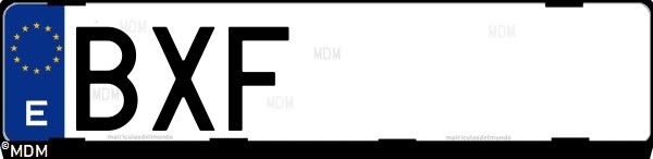 Matrícula española BXF, correspondiente al año 2002