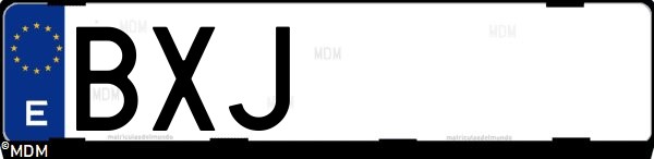 Matrícula española BXJ, correspondiente al año 2002