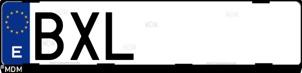 Matrícula española BXL, correspondiente al año 2002