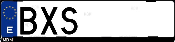 Matrícula española BXS, correspondiente al año 2002